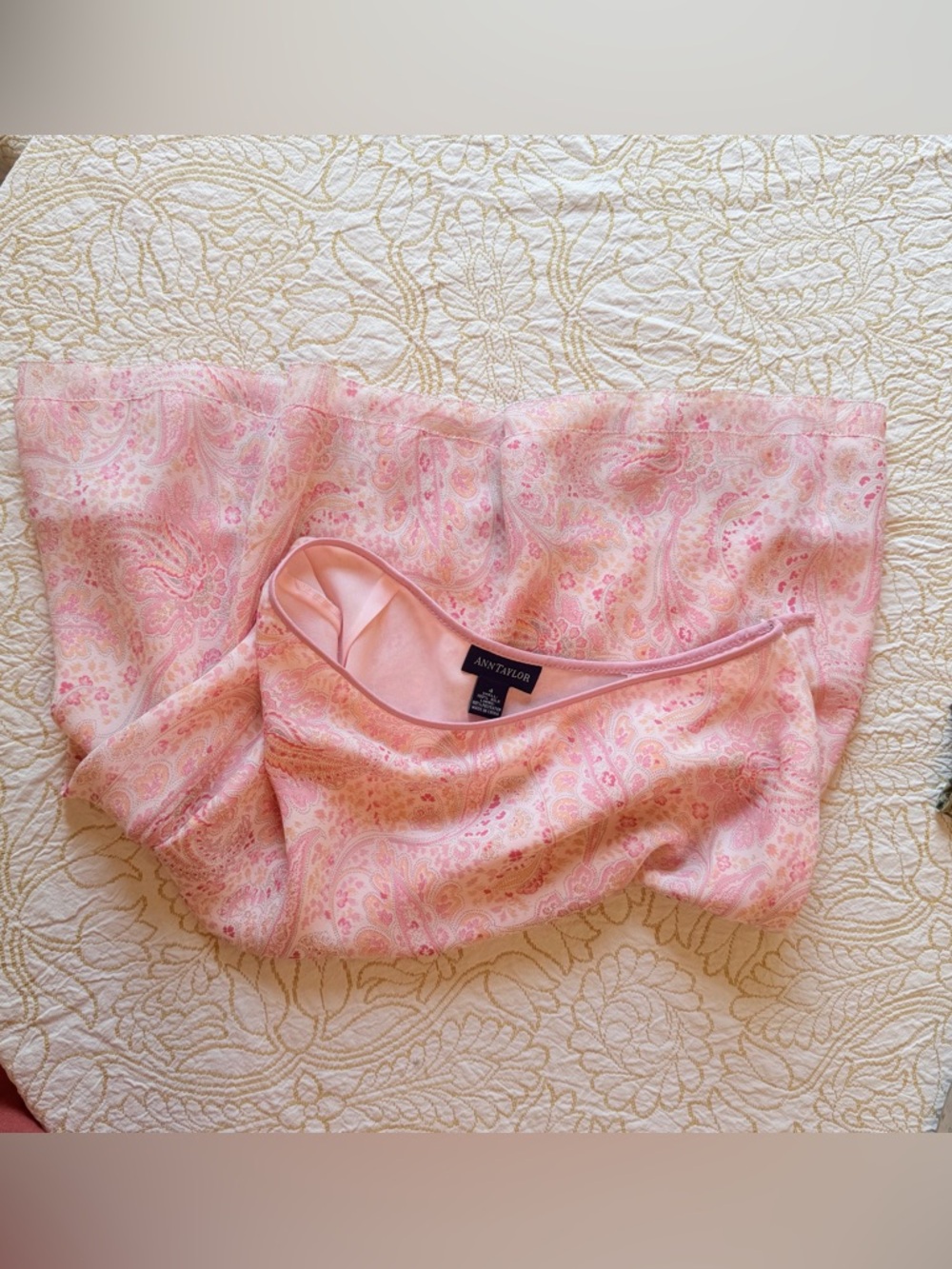 %100 silk pink paisley y2k short skirt - Picture 2 of 3